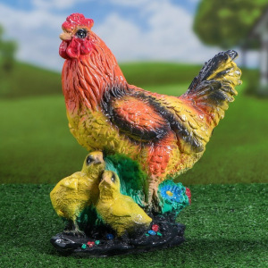 Садовая фигура "Курица", белый цвет, 32 см, микс Садовая фигура "Курица", белый цвет, 32 см, микс