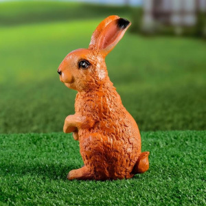Садовая фигура "Заяц лесной" рыжий, 20х10см Садовая фигура "Заяц лесной" рыжий, 20х10см