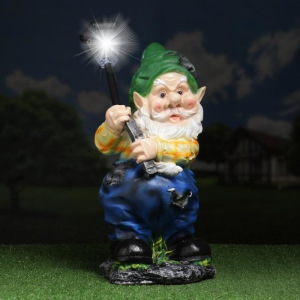 Садовый фонарь "Гном с фонарем" 24х24х52см Садовый фонарь "Гном с фонарем" 24х24х52см