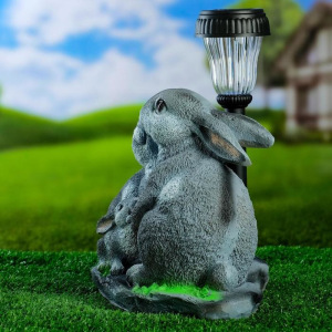 Садовый фонарь "Зайцы у фонаря" 23х28см Садовый фонарь "Зайцы у фонаря" 23х28см