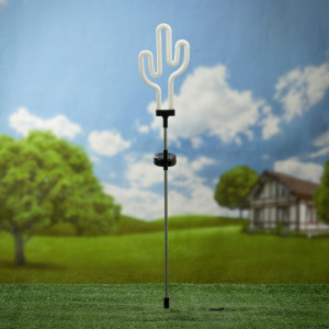 Садовый светильник ЭРА, "Кактус", неоновый, на солнечной батарее Садовый светильник ЭРА, "Кактус", неоновый, на солнечной батарее