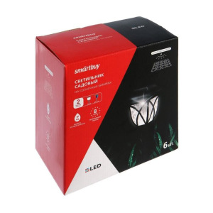Садовый светильник на солнечной батарее Smartbuy, пластик, 10 x 10 x 45 см Садовый светильник на солнечной батарее Smartbuy, пластик, 10 x 10 x 45 см