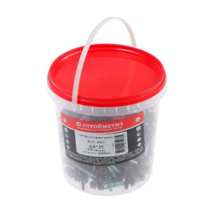 Саморез 4,8х35 кровельный, красно-коричневый RAL 3011, ведро, в упаковке 250 шт. Саморез 4,8х35 кровельный, красно-коричневый RAL 3011, ведро, в упаковке 250 шт.