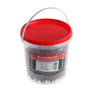 Саморез 5,5х19 кровельный, красно-коричневый RAL 3011, ведро, в упаковке 300 шт. Саморез 5,5х19 кровельный, красно-коричневый RAL 3011, ведро, в упаковке 300 шт.