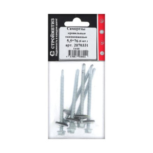 Саморез 5,5х76 кровельный, цинк, уп. 6 шт. Саморез 5,5х76 кровельный, цинк, уп. 6 шт.