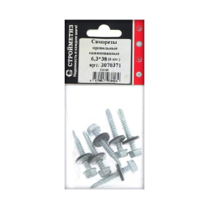 Саморез 6,3х38 кровельный, цинк, уп. 6 шт. Саморез 6,3х38 кровельный, цинк, уп. 6 шт.
