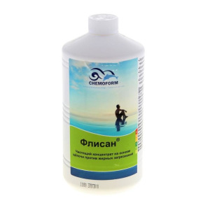 Щелочной чистящий концентрат против жирных загрязнений в бассейне Флисан, 1 л Щелочной чистящий концентрат против жирных загрязнений в бассейне Флисан, 1 л