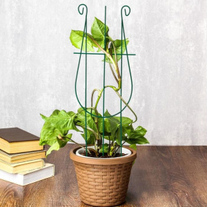 Шпалера, 48 × 18 × 0.3 см, металл, зелёная, «Арфа» Шпалера, 48 × 18 × 0.3 см, металл, зелёная, «Арфа»