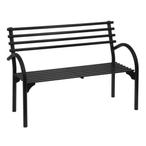 Скамья садовая, металлическая 128 х 60 х 89 см, со спинкой "Беседа 3", разборная, черная Скамья садовая, металлическая 128 х 60 х 89 см, со спинкой "Беседа 3", разборная, черная