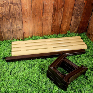 Скамья садовая, пластиковая 120 х 40 х 42 см, без спинки, беж.-корич Скамья садовая, пластиковая 120 х 40 х 42 см, без спинки, беж.-корич