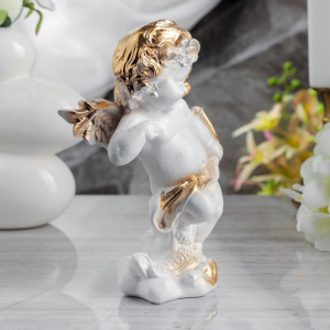 Статуэтка "Амур" белый, с золотом, 22 см Статуэтка "Амур" белый, с золотом, 22 см