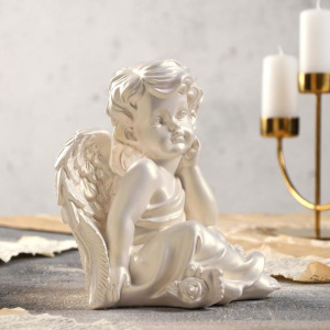 Статуэтка "Ангел думающий" 21 см, перламутровая Статуэтка "Ангел думающий" 21 см, перламутровая