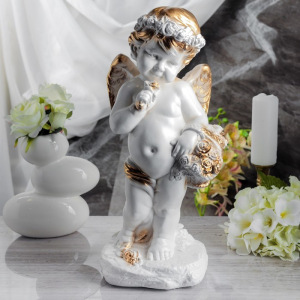 Статуэтка "Ангел с корзиной" белая, 47 см Статуэтка "Ангел с корзиной" белая, 47 см