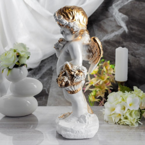 Статуэтка "Ангел с корзиной" белая, 47 см Статуэтка "Ангел с корзиной" белая, 47 см