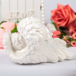 Статуэтка "Ангел в крыле", белая, 13 см Статуэтка "Ангел в крыле", белая, 13 см