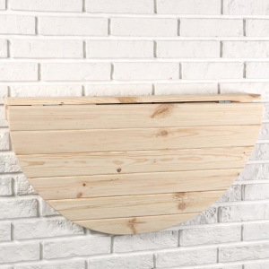 Стол пристенный откидывающийся, 80×43,5см, из сосны, полукруглый Стол пристенный откидывающийся, 80×43,5см, из сосны, полукруглый