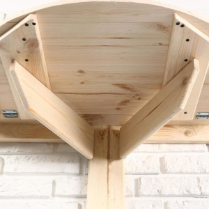 Стол пристенный откидывающийся, 80×43,5см, из сосны, полукруглый Стол пристенный откидывающийся, 80×43,5см, из сосны, полукруглый