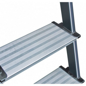 Стремянка KRAUSE MONTO SECURO, оградительная дуга с полкой, широкие ступени, 4 ступени Стремянка KRAUSE MONTO SECURO, оградительная дуга с полкой, широкие ступени, 4 ступени