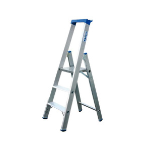 Стремянка KRAUSE STABILO, односторонняя, высокая оградительная дуга с полкой, 3 ступени Стремянка KRAUSE STABILO, односторонняя, высокая оградительная дуга с полкой, 3 ступени