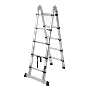 Стремянка-лестница телескопическая TUNDRA, раскладная, алюминиевая, 1.6 х 1.6 м Стремянка-лестница телескопическая TUNDRA, раскладная, алюминиевая, 1.6 х 1.6 м