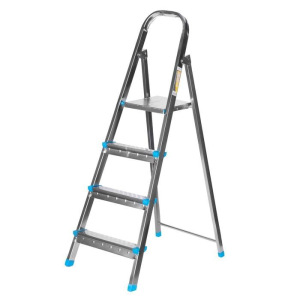 Стремянка "Ремоколор" 63-0-154, стальная, оцинкованная, эконом, 4 ступени Стремянка "Ремоколор" 63-0-154, стальная, оцинкованная, эконом, 4 ступени