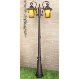 Светильник Elektrostandard, 2x60 Вт, E27, IP44, на столбе, h=2430 мм, Libra F/2 венге Светильник Elektrostandard, 2x60 Вт, E27, IP44, на столбе, h=2430 мм, Libra F/2 венге