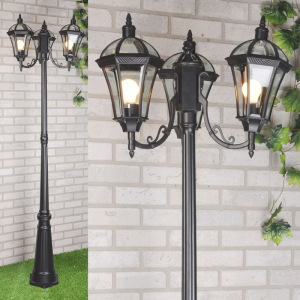 Светильник Elektrostandard, 3x60 Вт, E27, IP44, на столбе, h=2170 мм, Capella F/3 черный Светильник Elektrostandard, 3x60 Вт, E27, IP44, на столбе, h=2170 мм, Capella F/3 черный