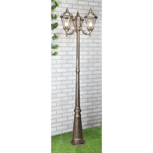 Светильник Elektrostandard, 3x60Вт, E27, IP44, на столбе, h=2170мм, Capella F/3 черн. золото Светильник Elektrostandard, 3x60Вт, E27, IP44, на столбе, h=2170мм, Capella F/3 черн. золото