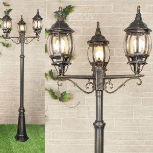 Светильник Elektrostandard, 3x60Вт, E27, IP44, на столбе, h=2300мм, NLG99HL005 черное золото Светильник Elektrostandard, 3x60Вт, E27, IP44, на столбе, h=2300мм, NLG99HL005 черное золото