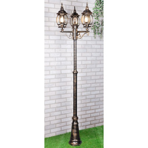 Светильник Elektrostandard, 3x60Вт, E27, IP44, на столбе, h=2300мм, NLG99HL005 черное золото Светильник Elektrostandard, 3x60Вт, E27, IP44, на столбе, h=2300мм, NLG99HL005 черное золото