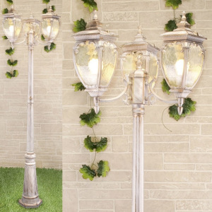 Светильник Elektrostandard, 3x60Вт, E27, IP44, на столбе,h=2400мм, Andromeda F/3 бел. золото Светильник Elektrostandard, 3x60Вт, E27, IP44, на столбе,h=2400мм, Andromeda F/3 бел. золото