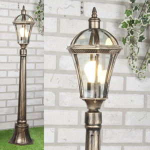 Светильник Elektrostandard, 60 Вт, E27, IP44, на столбе, h=1120 мм, Capella F черное золото Светильник Elektrostandard, 60 Вт, E27, IP44, на столбе, h=1120 мм, Capella F черное золото