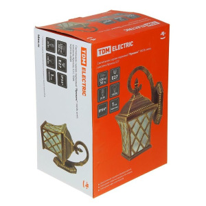 Светильник садово-парковый TDM "Прованс", 100 Вт, Е27, четырехгран., вниз, шагрень/бронза Светильник садово-парковый TDM "Прованс", 100 Вт, Е27, четырехгран., вниз, шагрень/бронза