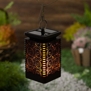Светильник уличный "Фонарь подвесной", солнечная батарея, эффект горящего огня Светильник уличный "Фонарь подвесной", солнечная батарея, эффект горящего огня