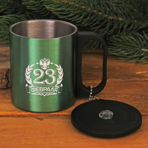 Термокружка с компасом "23 февраля", 170 мл Термокружка с компасом "23 февраля", 170 мл