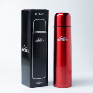 Термос "Мастер К", 1 л (Гарантия 5 лет), сохраняет тепло 24 ч, бордовый Термос "Мастер К", 1 л (Гарантия 5 лет), сохраняет тепло 24 ч, бордовый