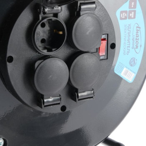 Удлинитель морозостойкий на катушке Luazon Lighting, 4 роз., 50 м, 16 А, КГ3х1.5 мм2, с выкл Удлинитель морозостойкий на катушке Luazon Lighting, 4 роз., 50 м, 16 А, КГ3х1.5 мм2, с выкл