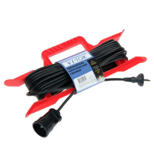 Удлинитель на каркасе V.I.-TOK, 1 розетка, 10 м, 6 А, без з/к, ПВС 2х0.75 мм2 Удлинитель на каркасе V.I.-TOK, 1 розетка, 10 м, 6 А, без з/к, ПВС 2х0.75 мм2