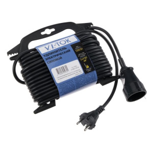 Удлинитель на каркасе V.I.-TOK, 1 розетка, 10 м, 6 А, без з/к, ПВС 2х0.75 мм2 Удлинитель на каркасе V.I.-TOK, 1 розетка, 10 м, 6 А, без з/к, ПВС 2х0.75 мм2