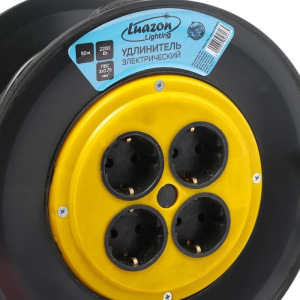Удлинитель на катушке Luazon Lighting, 4 розетки, 50 м, 10 А, ПВС 3х0.75 мм2, с з/к, IP20 Удлинитель на катушке Luazon Lighting, 4 розетки, 50 м, 10 А, ПВС 3х0.75 мм2, с з/к, IP20
