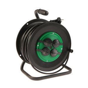 Удлинитель на катушке TUNDRA, 4 розетки, 25 м,16 А, ПВС 2х1.5 мм2, без з/к, IP44, ГОСТ Удлинитель на катушке TUNDRA, 4 розетки, 25 м,16 А, ПВС 2х1.5 мм2, без з/к, IP44, ГОСТ