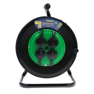 Удлинитель на катушке TUNDRA, 4 розетки, 40 м, 10 А, ПВС 2х1.5 мм2, без з/к, IP20, ГОСТ Удлинитель на катушке TUNDRA, 4 розетки, 40 м, 10 А, ПВС 2х1.5 мм2, без з/к, IP20, ГОСТ