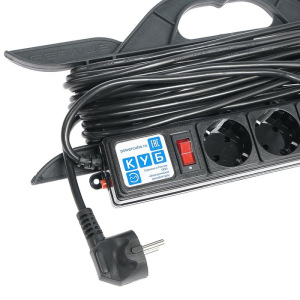 Удлинитель на рамке PowerCube, 5 розеток, 10 м, 16 А, 3500 Вт, черный Удлинитель на рамке PowerCube, 5 розеток, 10 м, 16 А, 3500 Вт, черный