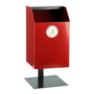 Урна уличная "Квадрат", с пепельницей, красная, 22л Урна уличная "Квадрат", с пепельницей, красная, 22л