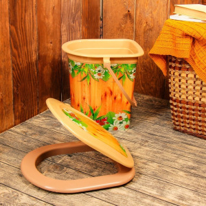 Ведро-туалет, 17 л, съёмный стульчак, бежевое, «Летний день», крышка МИКС Ведро-туалет, 17 л, съёмный стульчак, бежевое, «Летний день», крышка МИКС