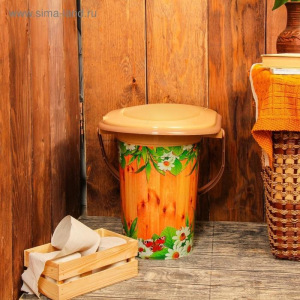 Ведро-туалет, 17 л, съёмный стульчак, бежевое, «Летний день», крышка МИКС Ведро-туалет, 17 л, съёмный стульчак, бежевое, «Летний день», крышка МИКС