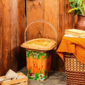 Ведро-туалет, 17 л, съёмный стульчак, бежевое, «Летний день», крышка МИКС Ведро-туалет, 17 л, съёмный стульчак, бежевое, «Летний день», крышка МИКС