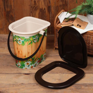 Ведро-туалет, 17 л, съёмный стульчак, бежевое, «Летний день», крышка МИКС Ведро-туалет, 17 л, съёмный стульчак, бежевое, «Летний день», крышка МИКС