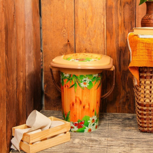 Ведро-туалет, 17 л, съёмный стульчак, бежевое, «Летний день», крышка МИКС Ведро-туалет, 17 л, съёмный стульчак, бежевое, «Летний день», крышка МИКС