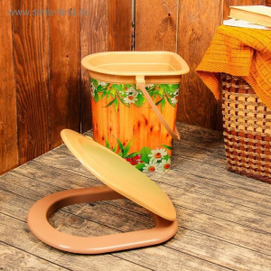 Ведро-туалет, 17 л, съёмный стульчак, бежевое, «Летний день», крышка МИКС Ведро-туалет, 17 л, съёмный стульчак, бежевое, «Летний день», крышка МИКС